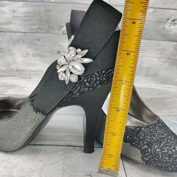 Vince Camuto 'Beauty' Heels w/ Crystal Rhinestone Lace Bow Sz 7.5 Pumps - Picture 14 of 16